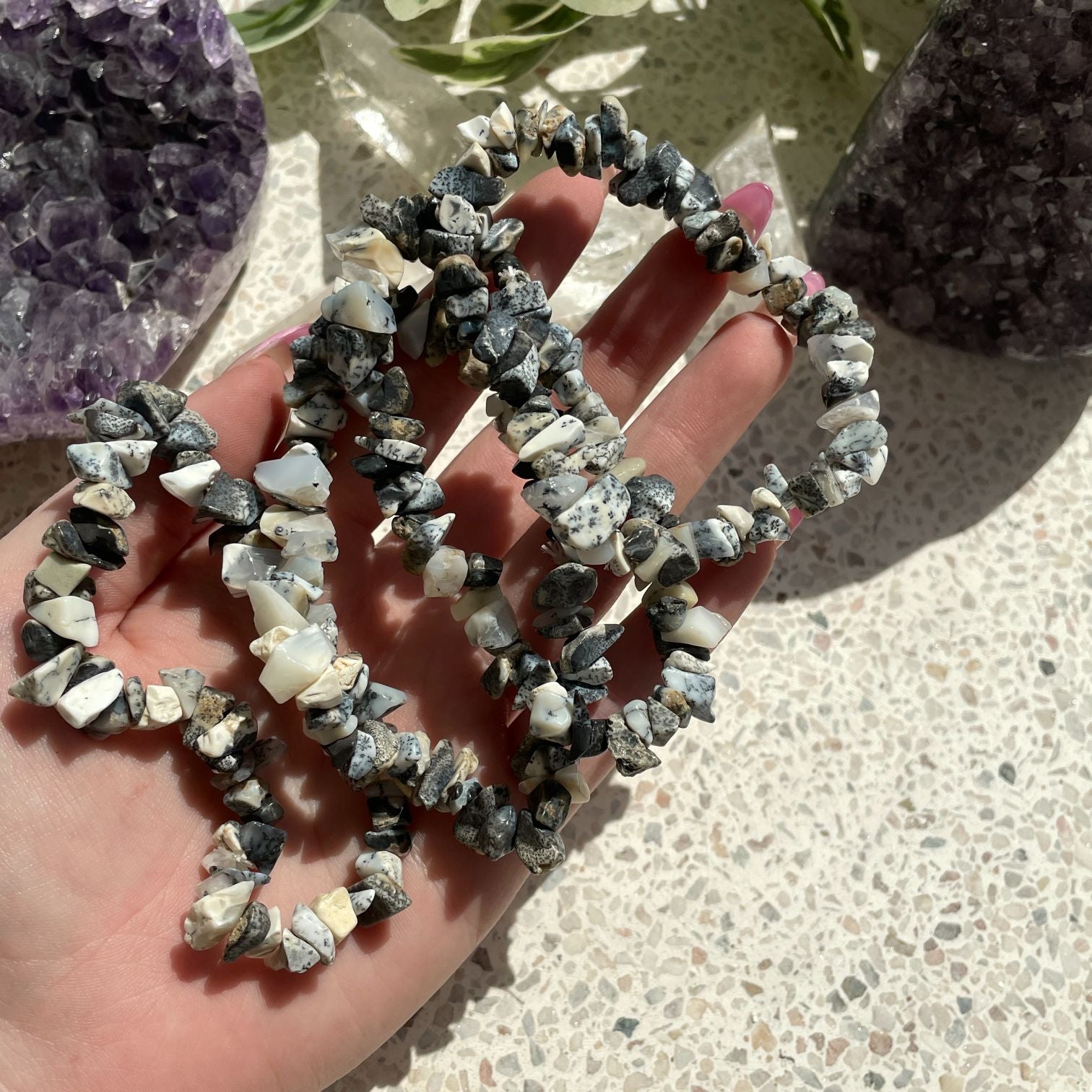 Dendritic Agate Chip Bracelet Dendritic Agate Chip Bracelet